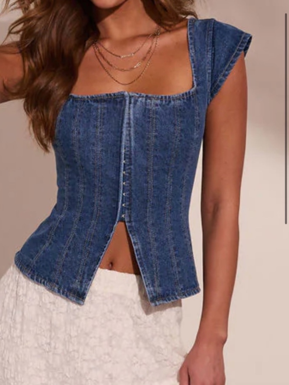 Vici Blue Denim Corset Top - Picture 4 of 5